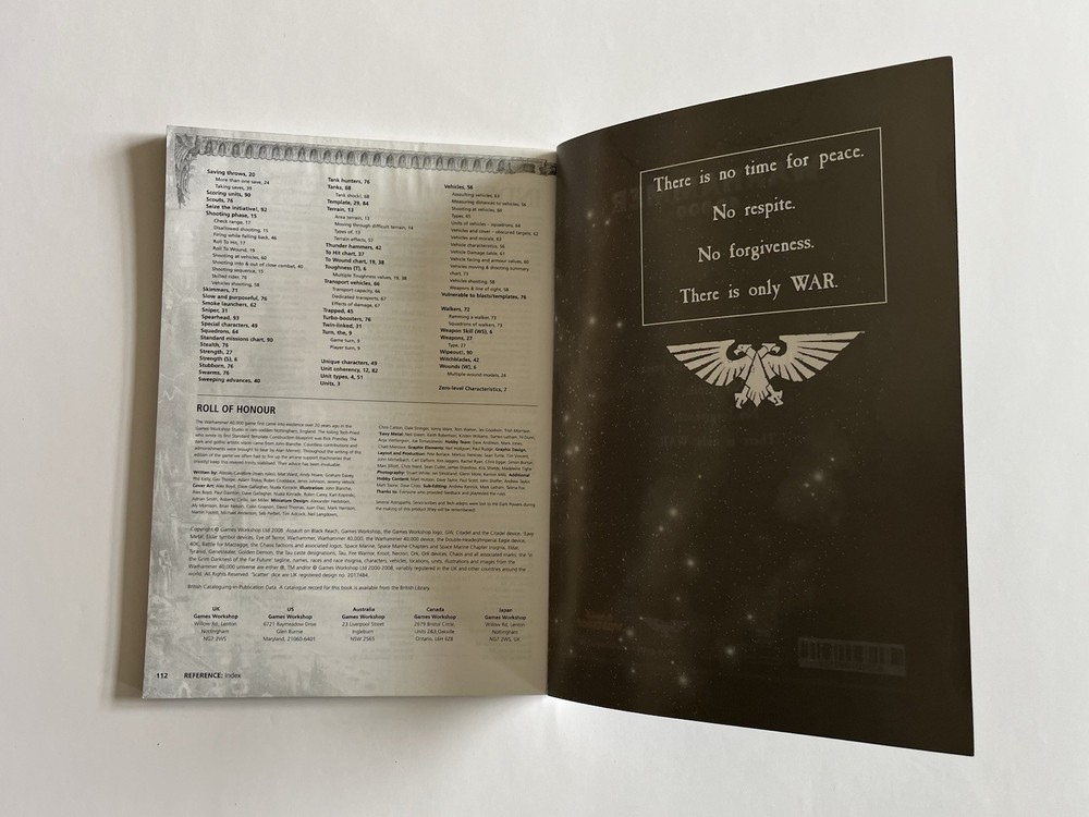 Warhammer 40K Rulebook Games Workshop 2008