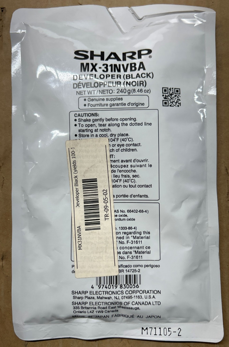 Genuine Sharp MX31NVBA / MX-31NVBA Black Developer for MX-2600