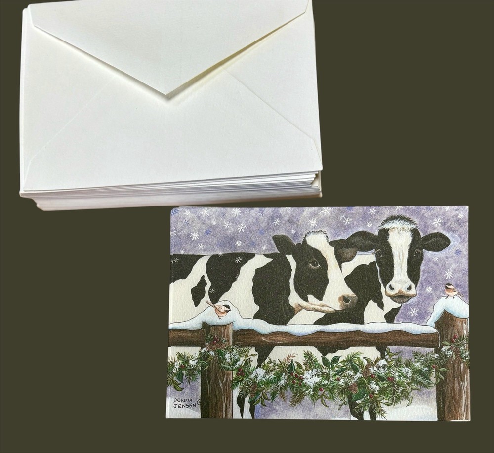 20 Cows note cards with envelopes, made in the USA