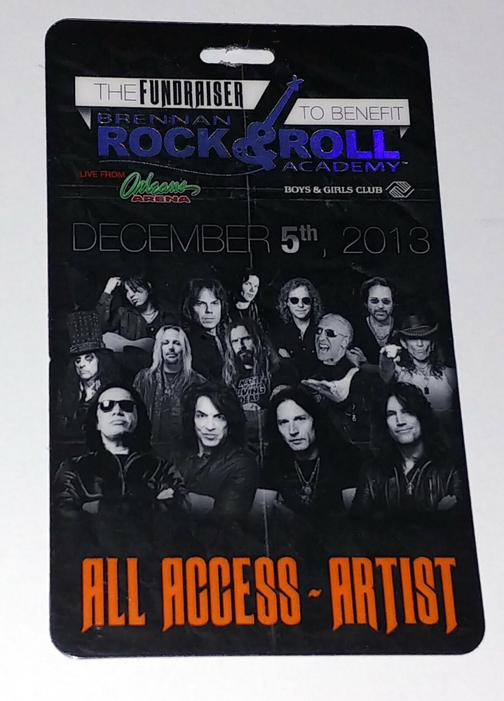 KISS Laminate Pass ARTIST Brennan Concert 2013 Alice Cooper Vince Neil Ratt