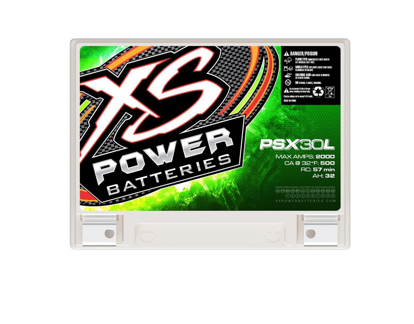 XS Power PSX30L 12V AGM Powersports Battery with M6 Terminal Bolts, Max 2000Amps