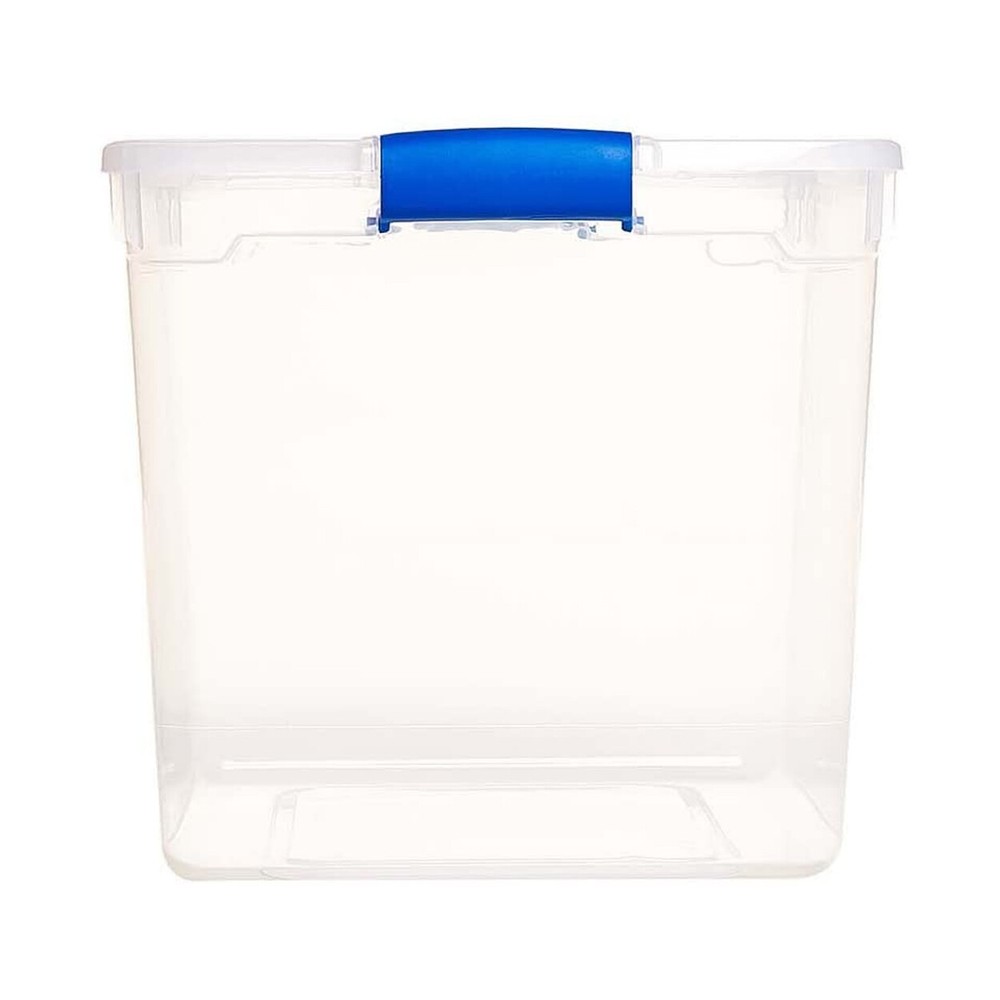 Homz 31 Quart Heavy Duty Clear Plastic Stackable Storage Containers, 12 Pack