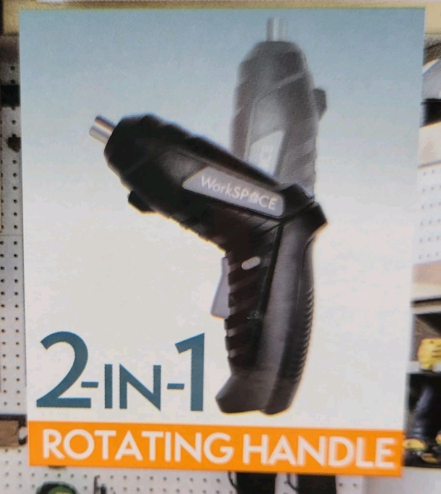 4v Rechargeable Rotating Screwdriver with Rotating Grip, LED Flashlight, USB