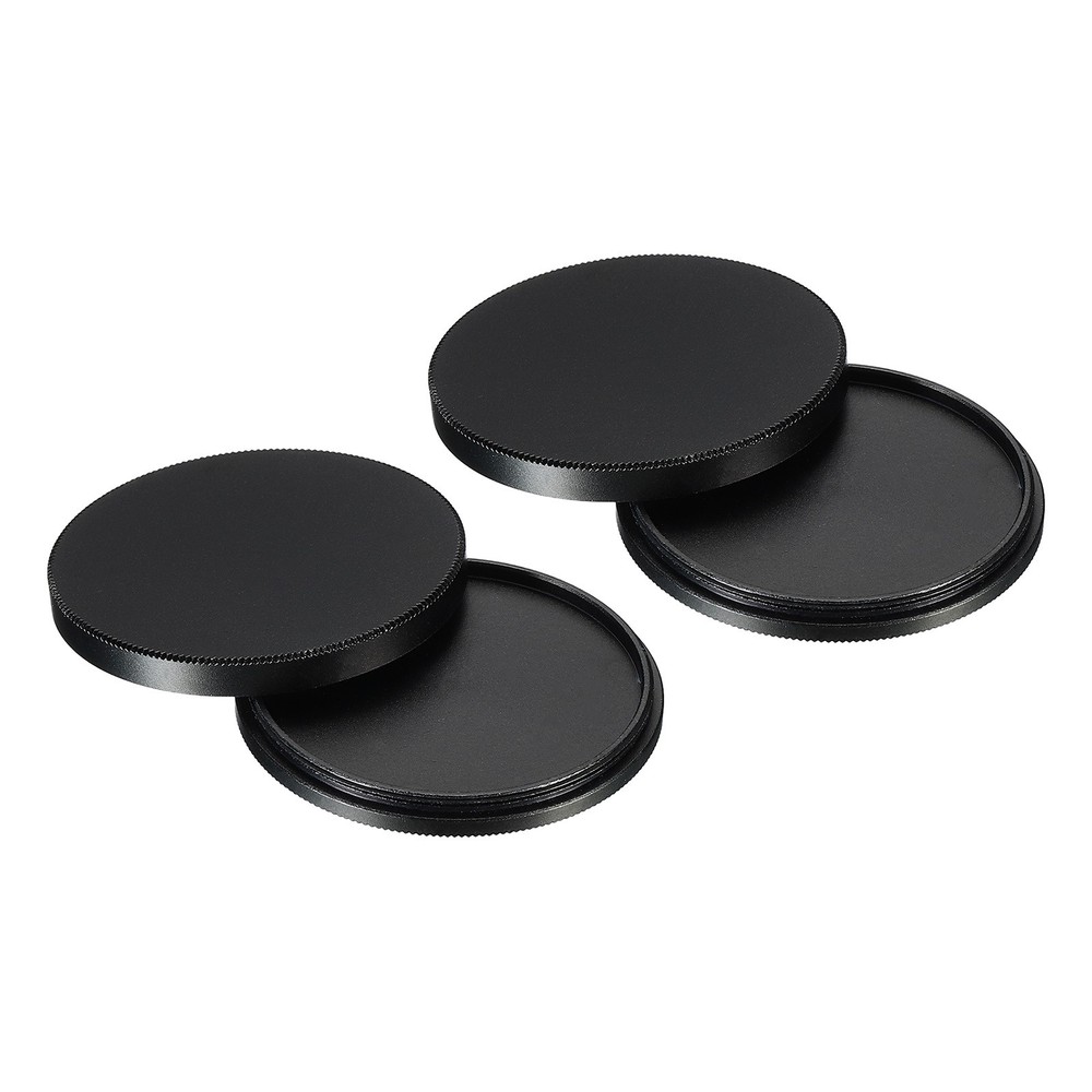 2Pcs 49mm Lens Filter Stack Cap Aluminum Alloy Circular Filter Stacks Black