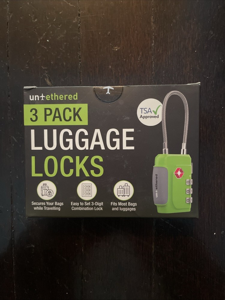 Resettable 3-Digit Combination TSA Approved Travel Padlocks
