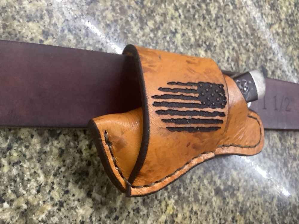 Leather Folding Knife Sheath Horizontal for Trapper Size (Sheath Only)