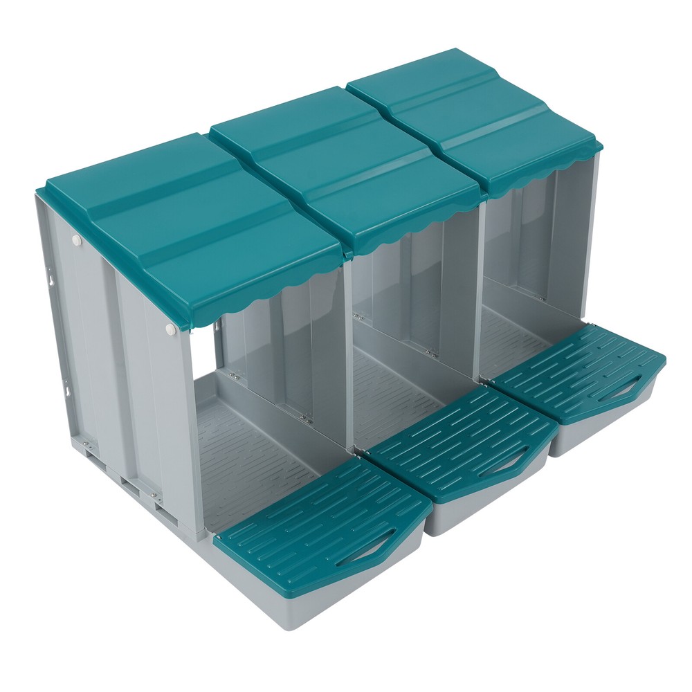 Modern Chicken Laying Box 3-Compartment Chicken Nesting Box with Egg Collection