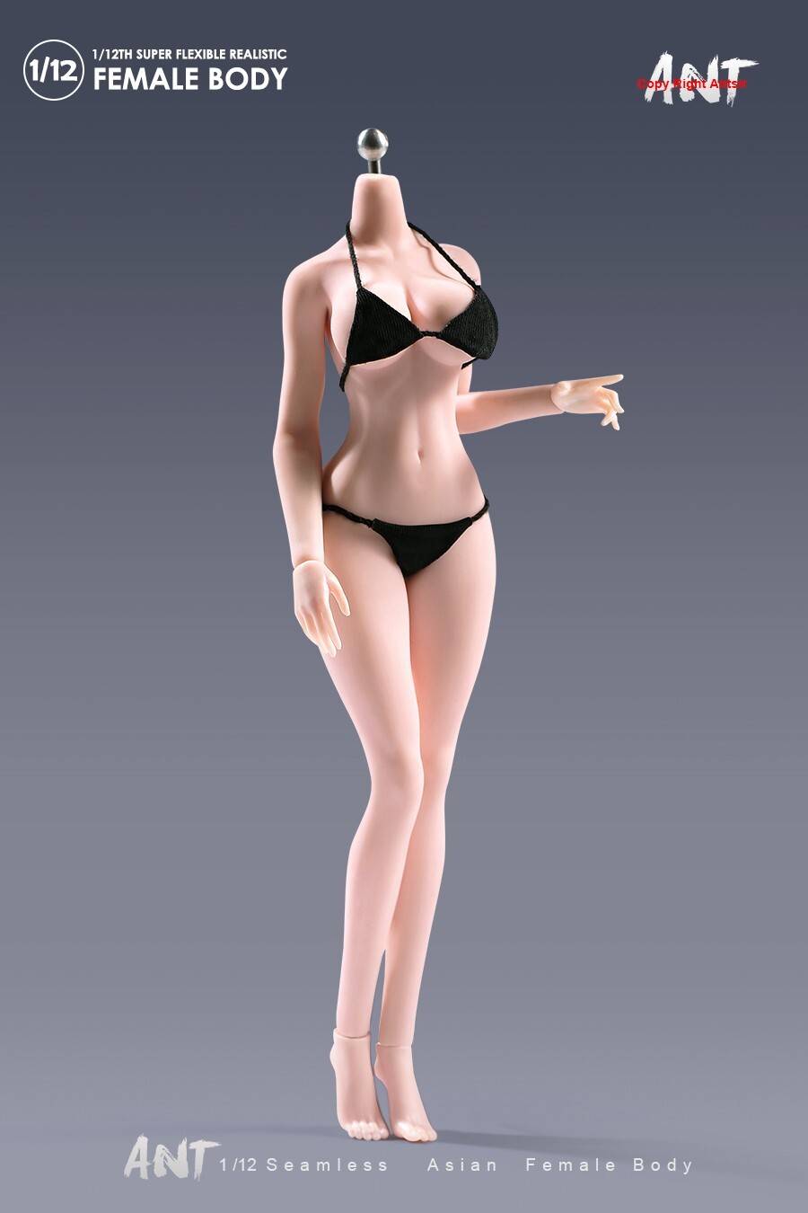 US ANT 1:12 Pale Large Breast Plump Hip Seamless Female Action Figure Body Doll