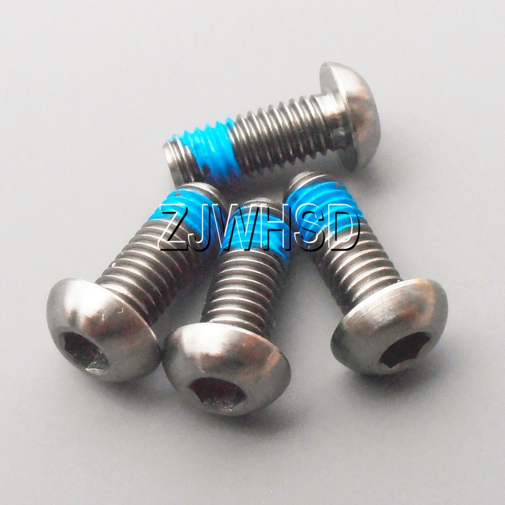 4pcs M6 x 16 Ti Titanium Screw Bolt Allen hex Socket Button head + ThreadLocker