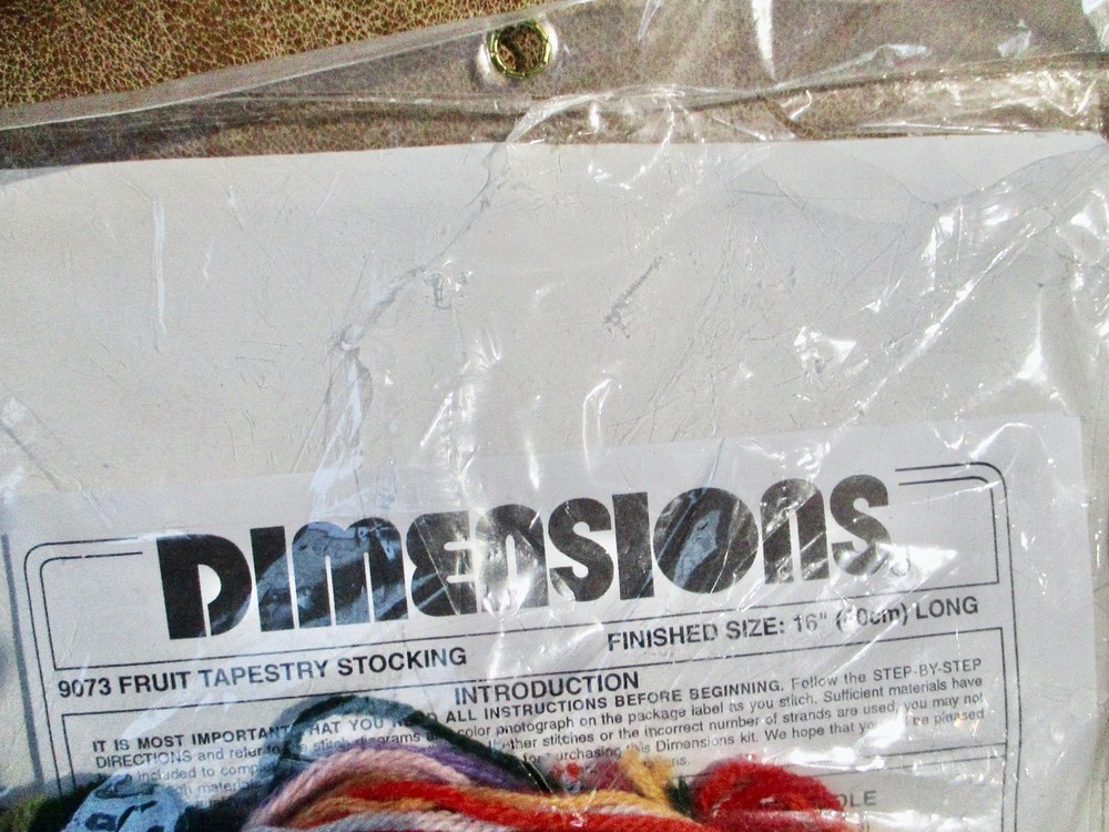 Dimensions Fruit Tapestry Needlepoint Stocking Kit 9073~Open~COMPLETE!~New Cond.