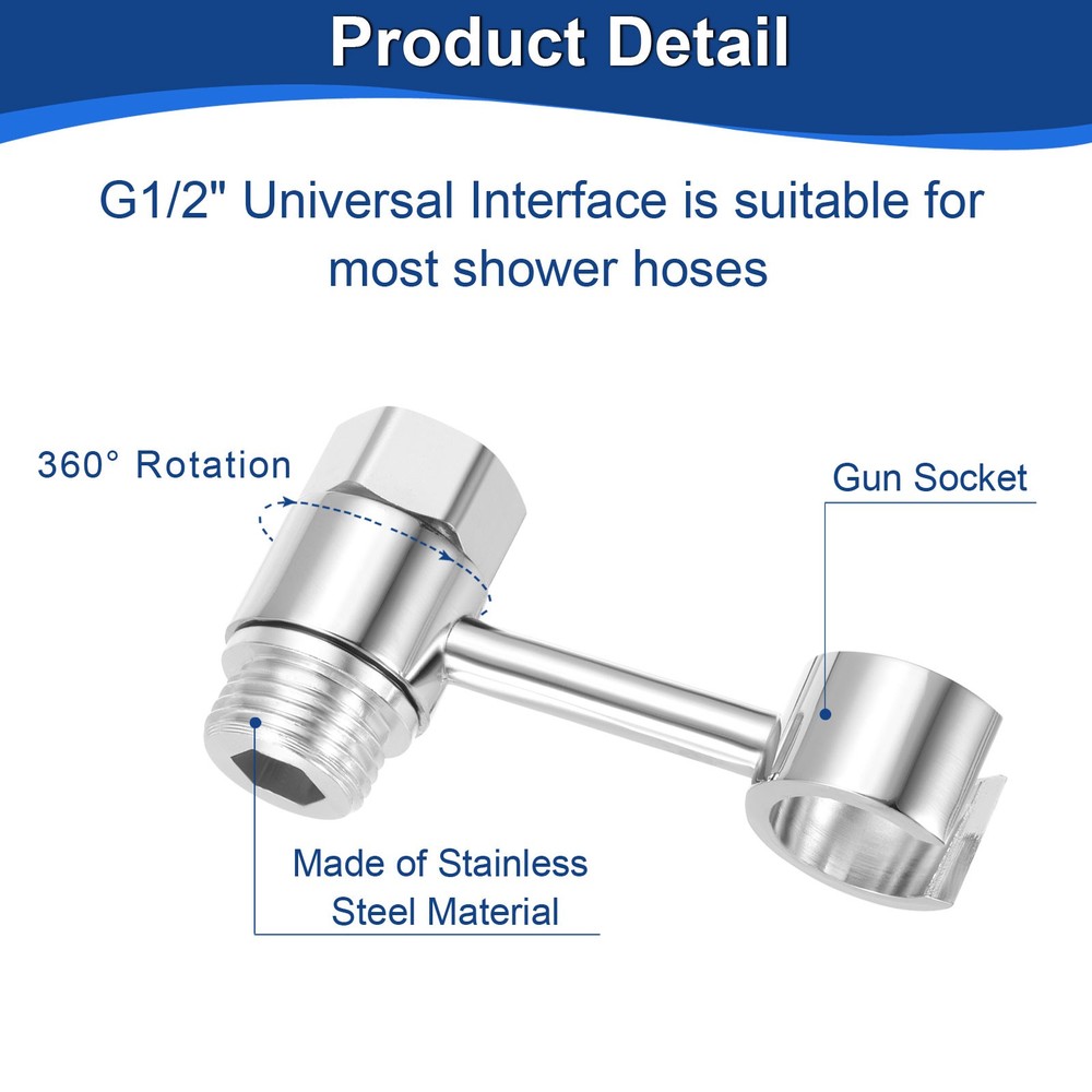 Universal Handheld Bidet Sprayer Holder Silver