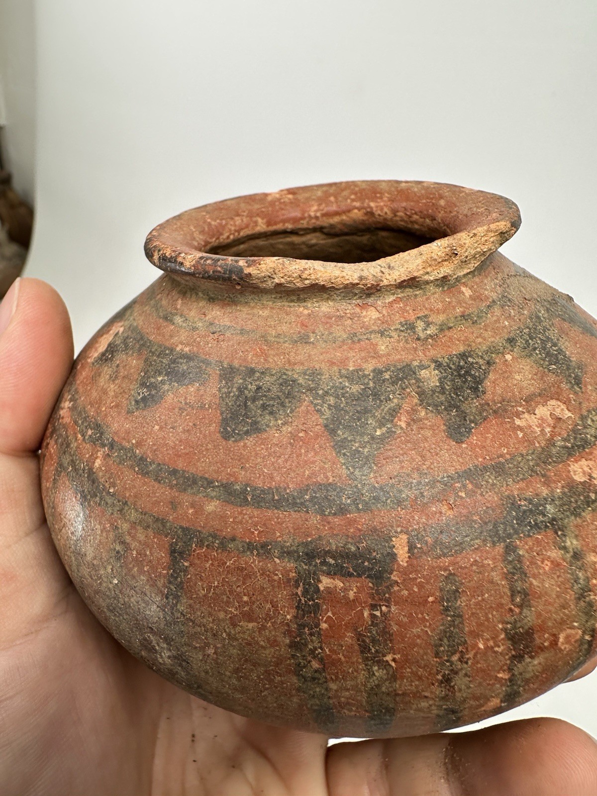 Pre Columbian Mayan? Painted Pottery Earthenware Bowl Jar Genuine 500BC-1200AD