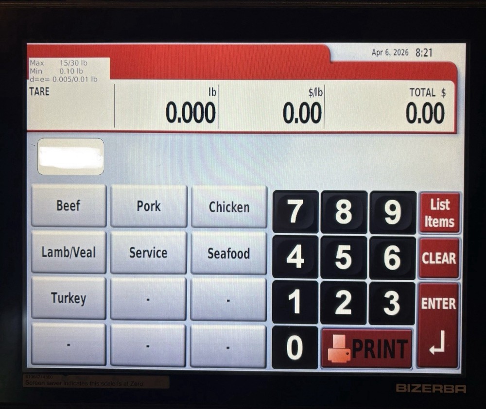 Genuine Bizerba KH II 100 Replacement 12.1" Touch Screen Operator Display