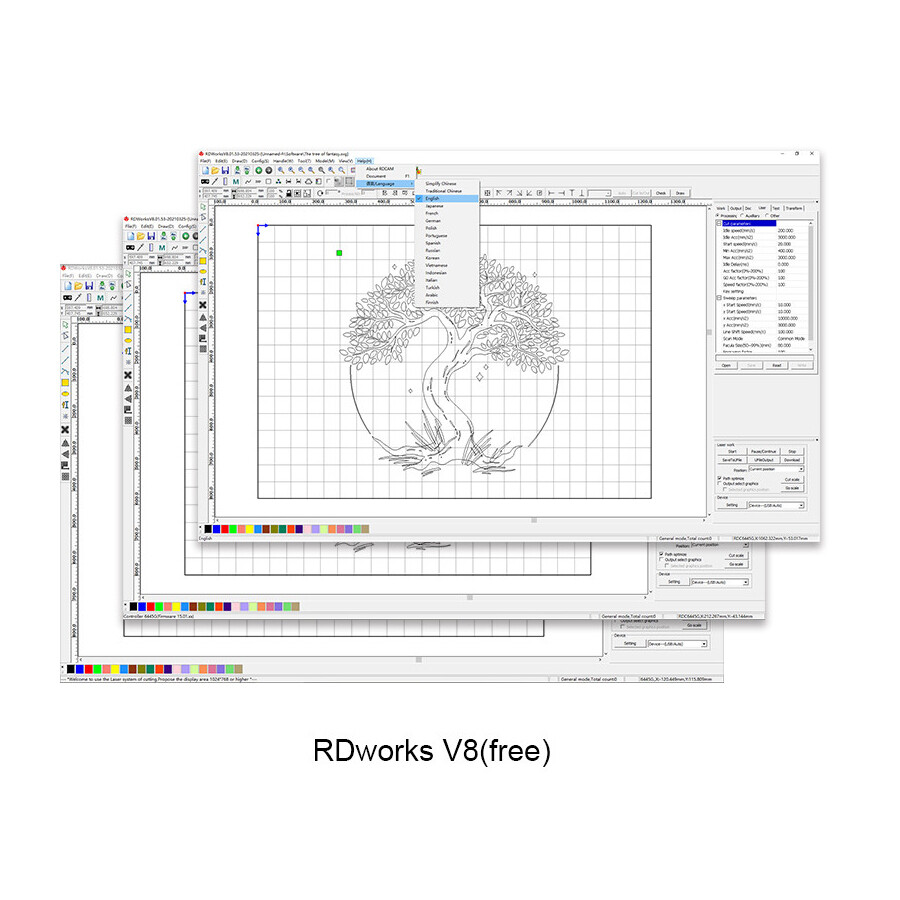 For Cutting Engraving Machine Ruida RDC6445GZ Co2 Laser DSP Controller System