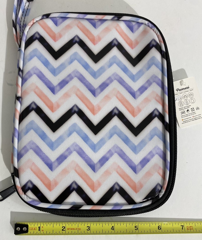 PACMAXI Tech Watch Band Case Holds 10 NWT. Multicolored Zigzag Pattern