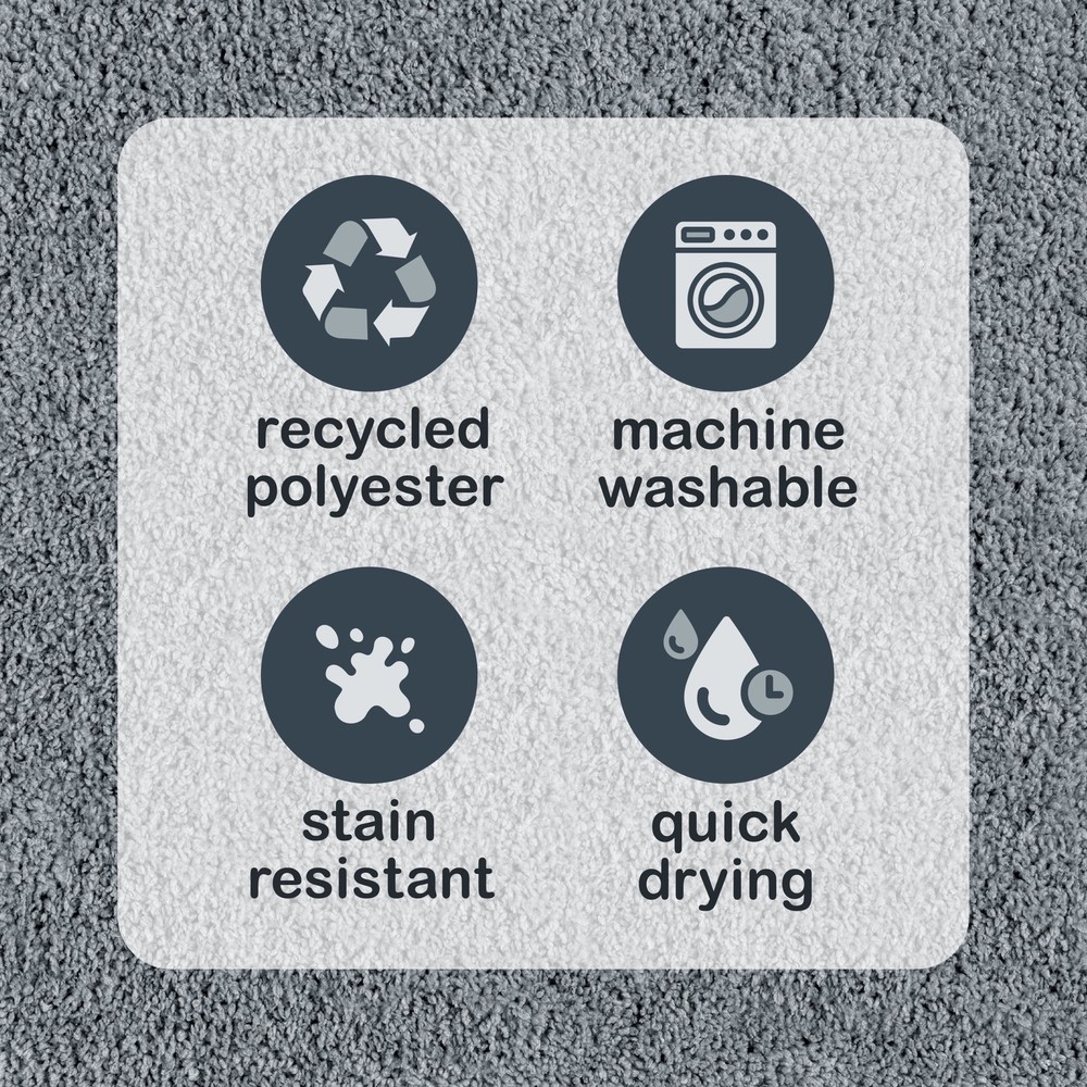 Mainstays Basic Polyester 19" x 22" Toilet Lid Cover, Grey