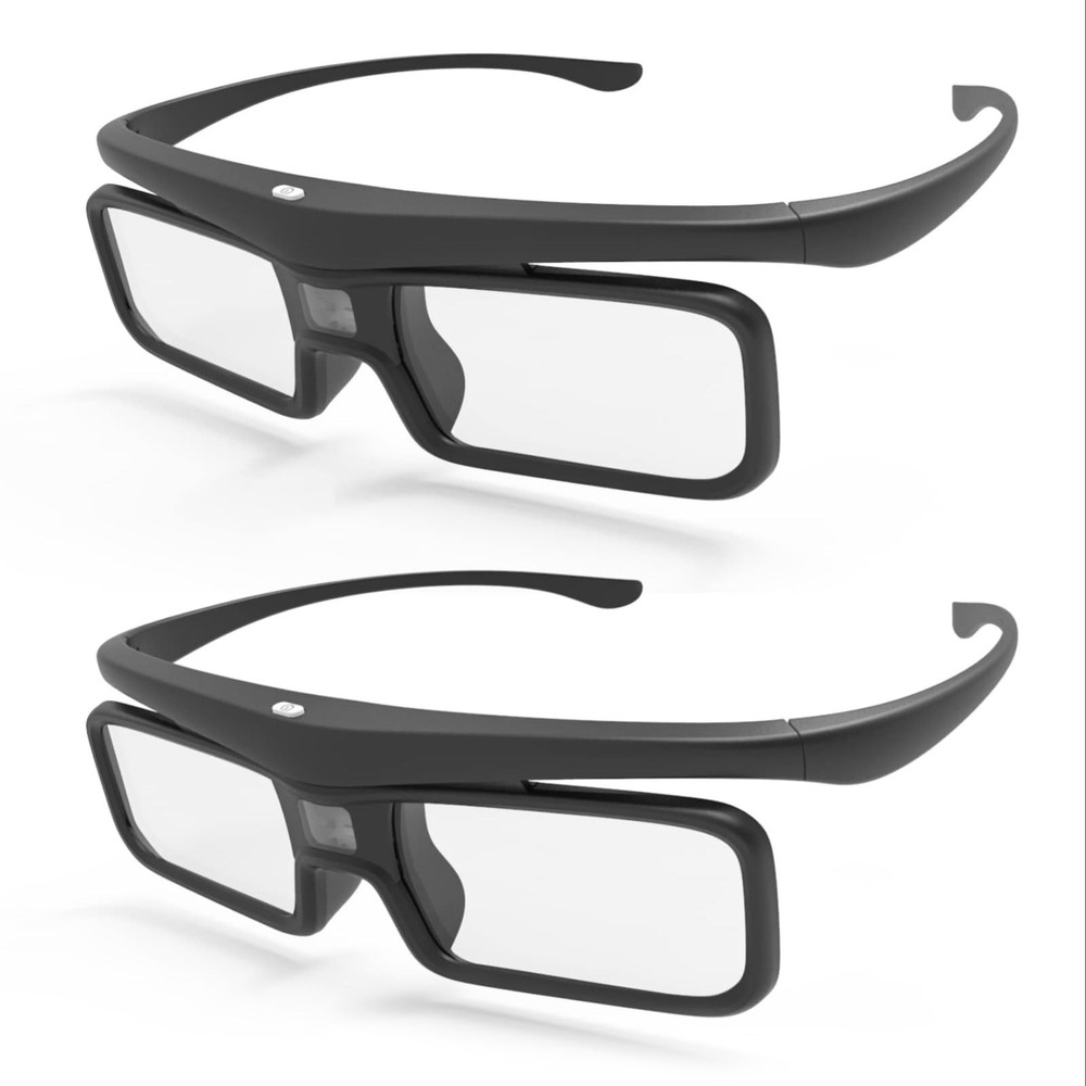 DLP Link 3D Glasses, Rechargeable Active Shutter Eyewear compatiable with Vis...