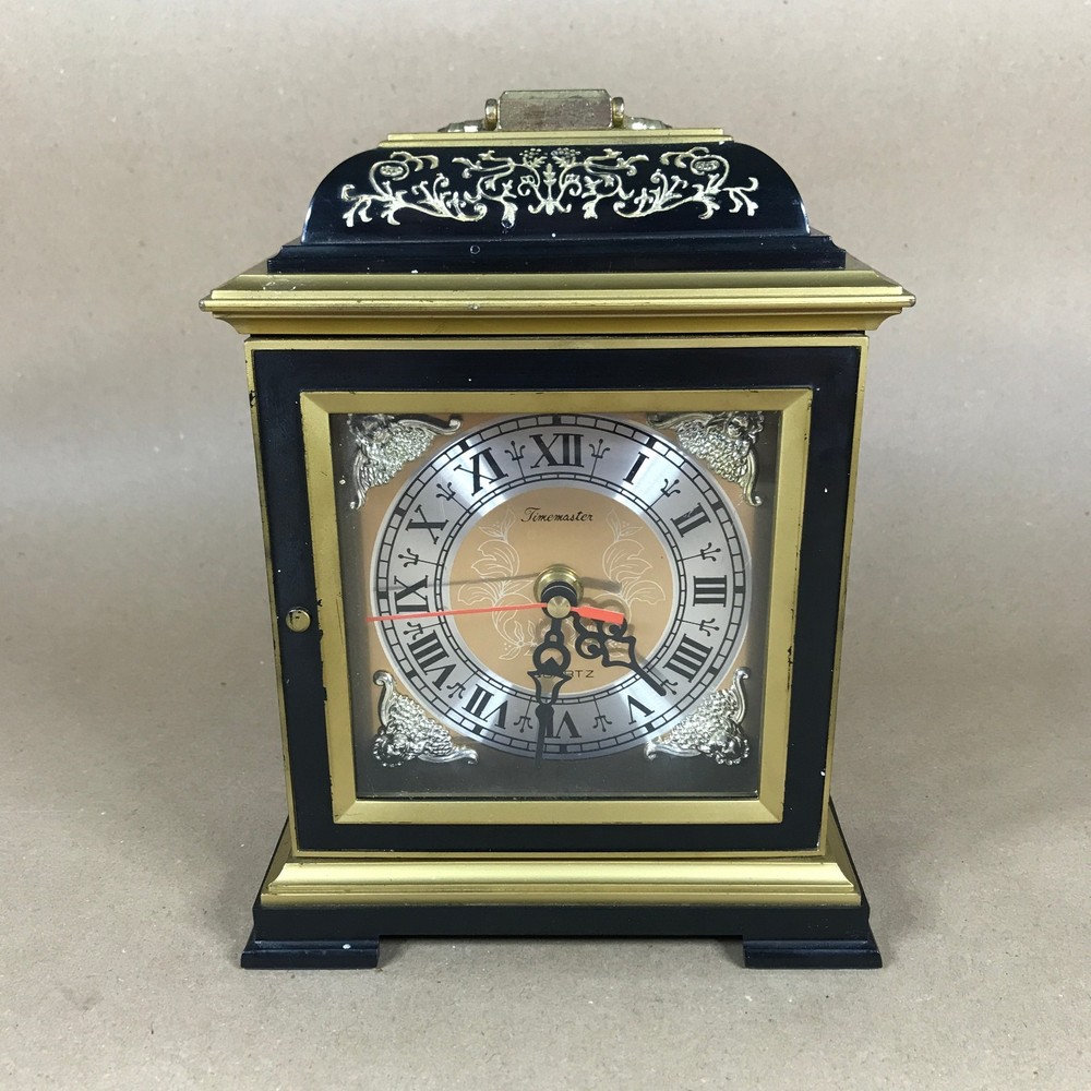 Timemaster Black and Gold Mantle Clock