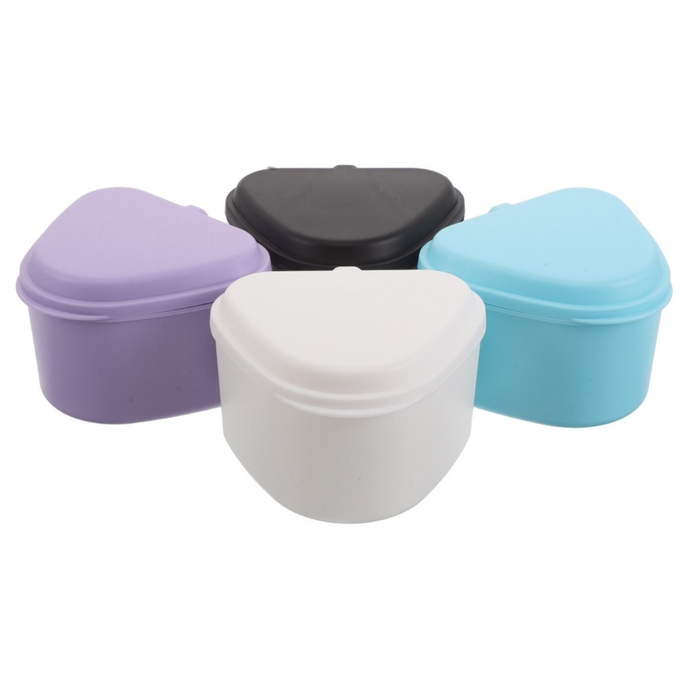 4 Pcs Portable Denture Carrying Case Retainers Lightweight