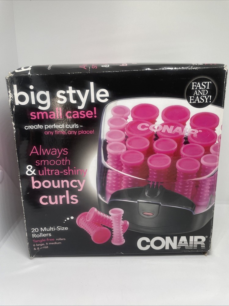 2016 Conair 20 Multi-Sized Rollers Big Style Small Case Pink Curlers