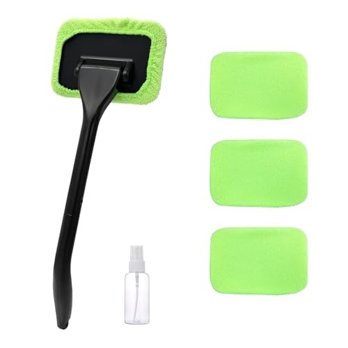 Car Windshield Cleaning Tool, Microfiber Auto Window Cleaner Set with 4