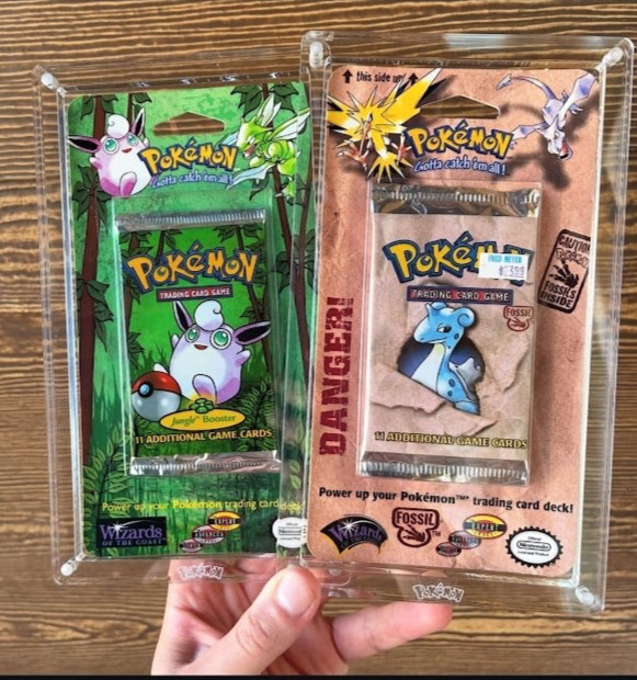 Pokemon Booster BLISTER Pack Acrylic Protective Magnetic display Case With logo