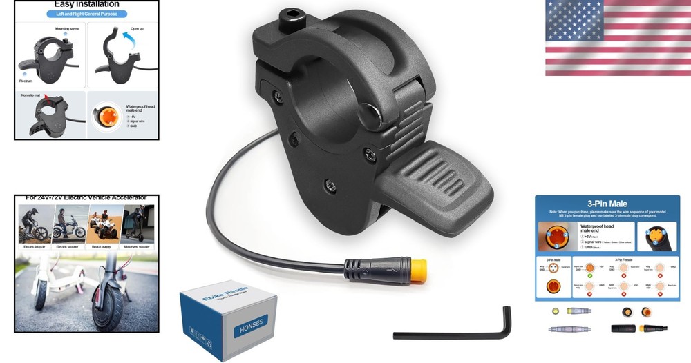 Electric Throttle 300X for 7/8" Handlebars E-Bikes