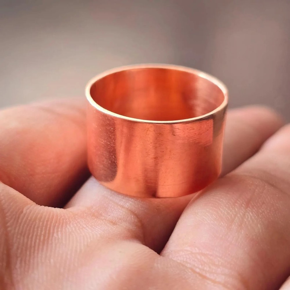 Solid Copper Minimalist Healing Ring Handmade Unisex Thumb Ring, Splint