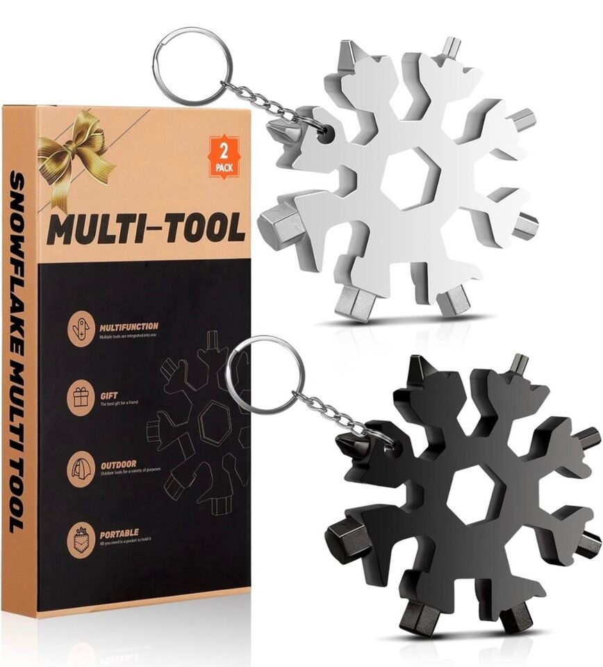 2 Pack 18 in 1 Snowflake Multi Tool Stocking Stuffers For Men