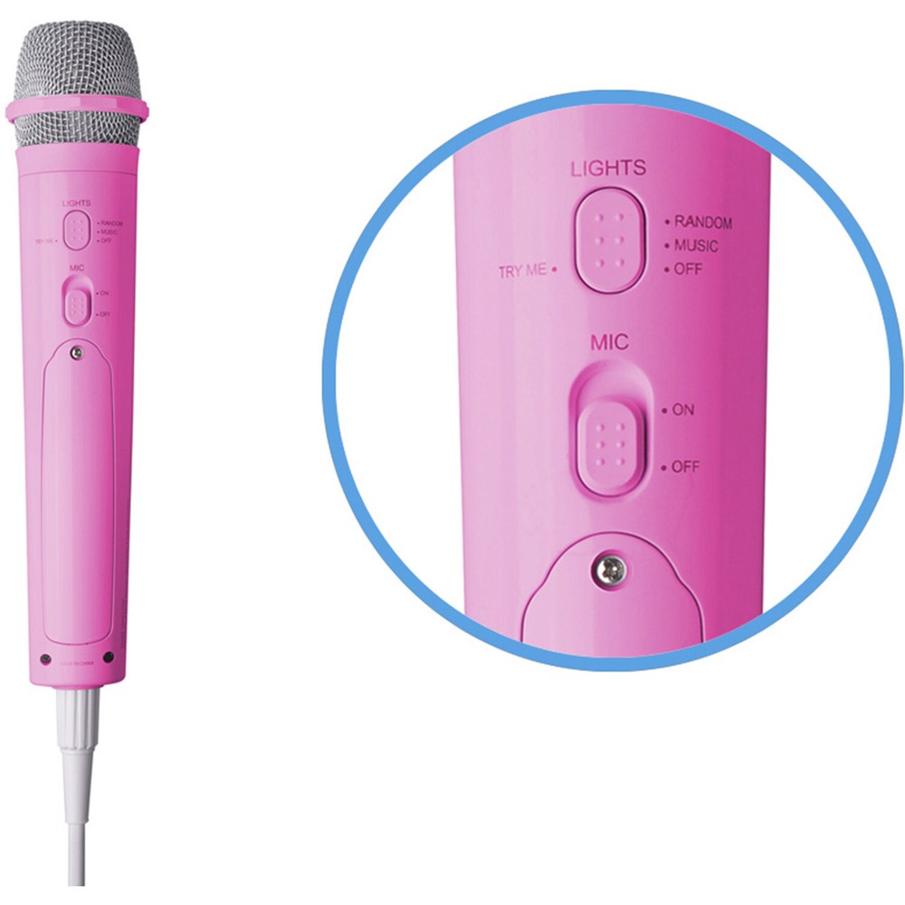 Singing Machine SMM-225 Unidirectional Wired Microphone with LED Disco Lights -