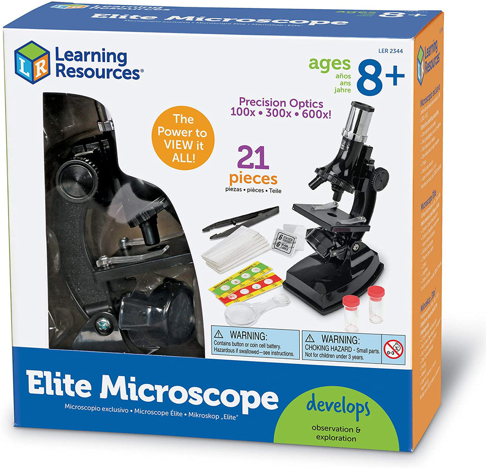 21 PC Beginner Microscope Science Kit For Kids Starter Compound STEM Portable