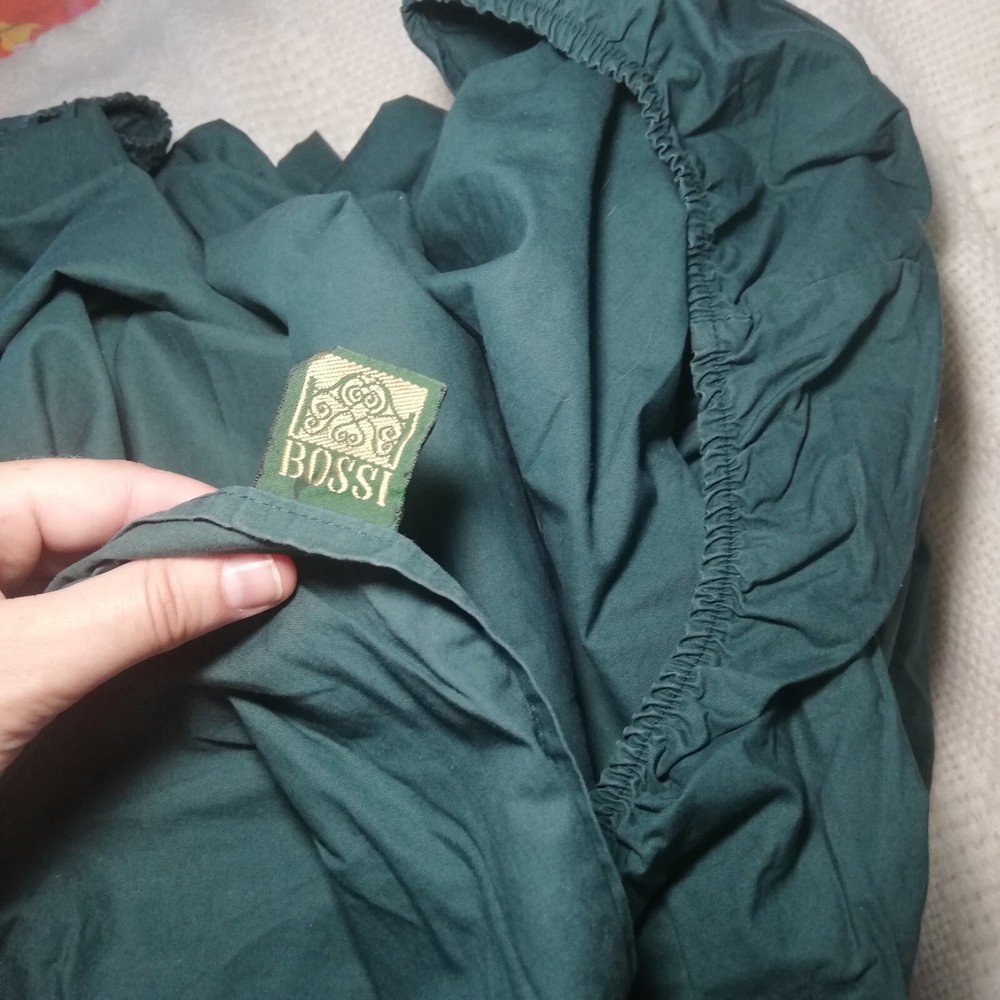 Bottom sheet with corners, one square and a half Bossi, dark green