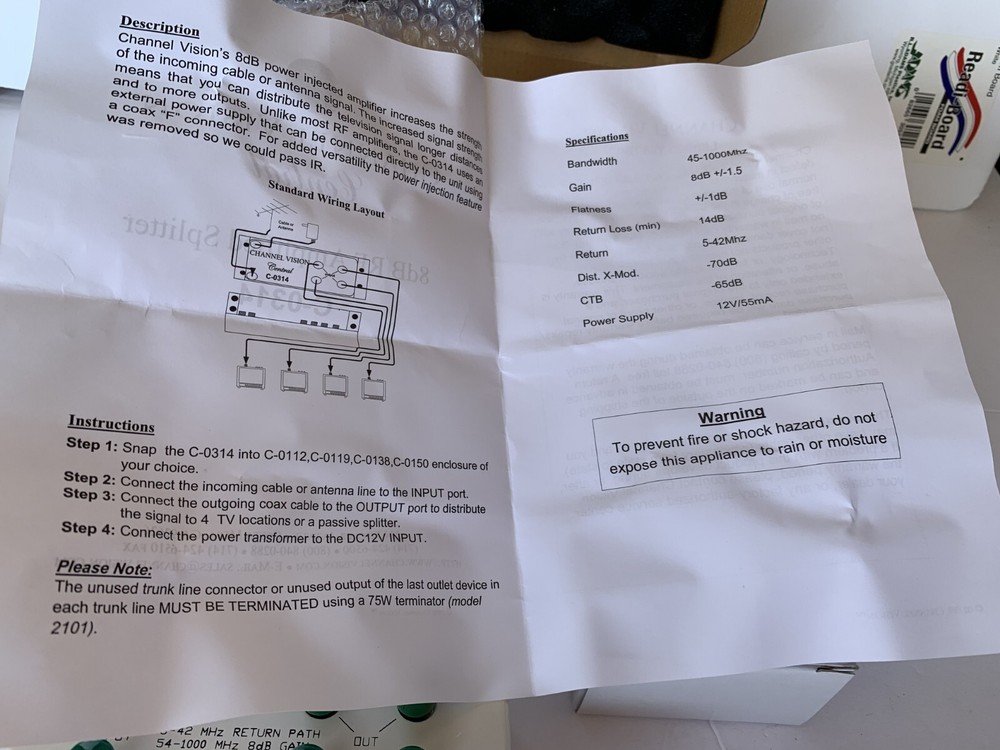 Channel Vision Central Splitter C-0314 (New)