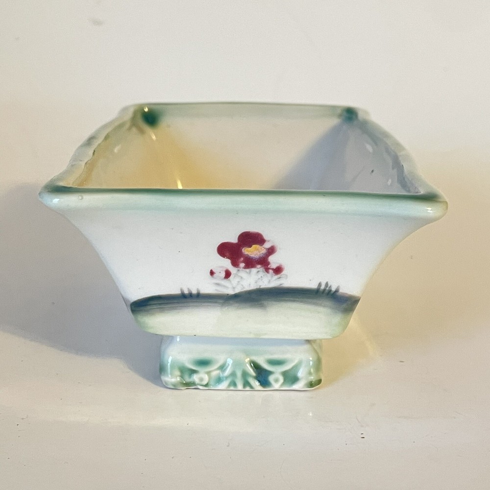 Vintage Rectangular Planter Painted Deer 5.75"x3.5" Japan Retro MCM
