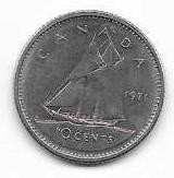 Canada 1971  10 cent  Dime Circulated