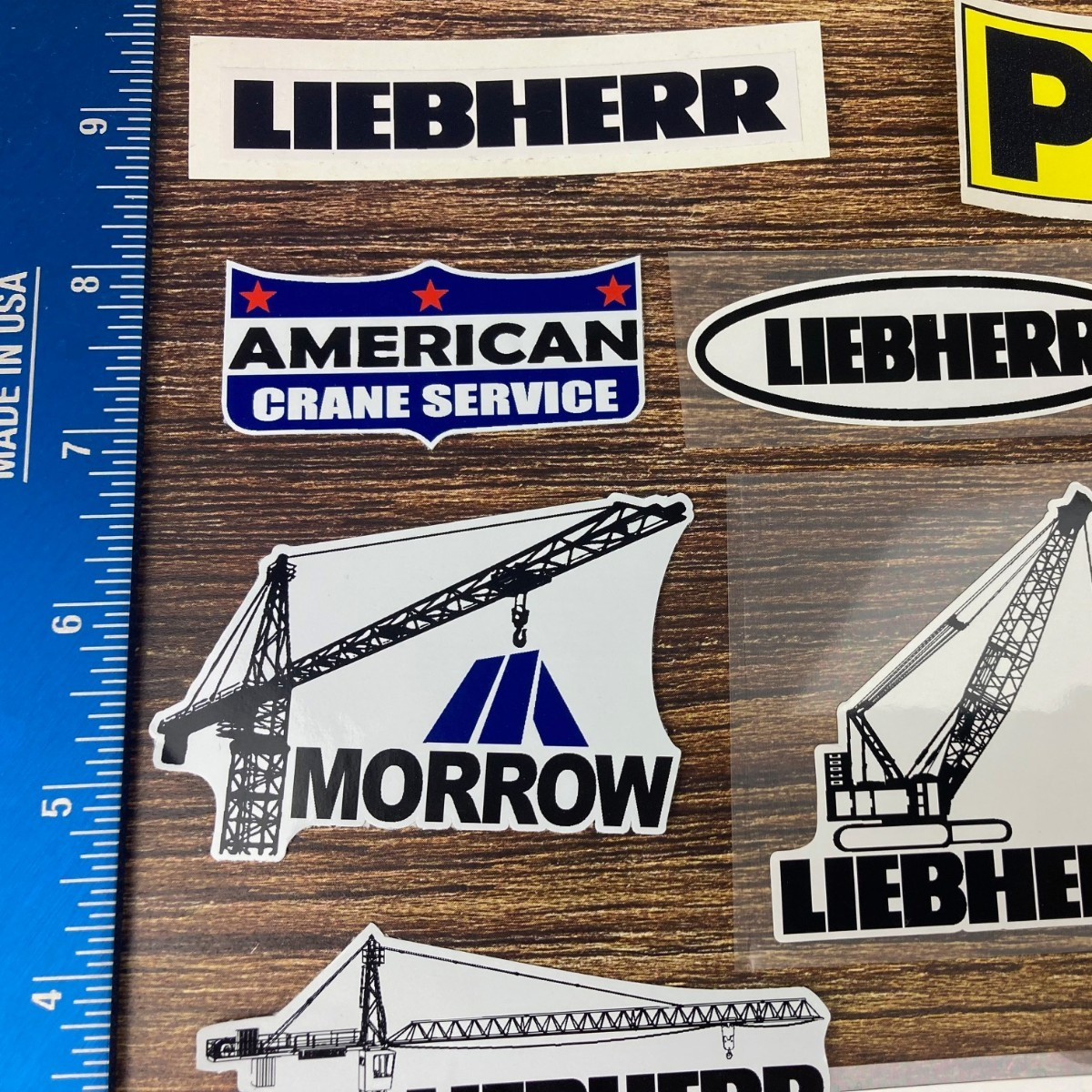 Hardhat Stickers Liebherr Morrow P&H BUCKNER AmQuip AMERICAN Tower Crane Laborer