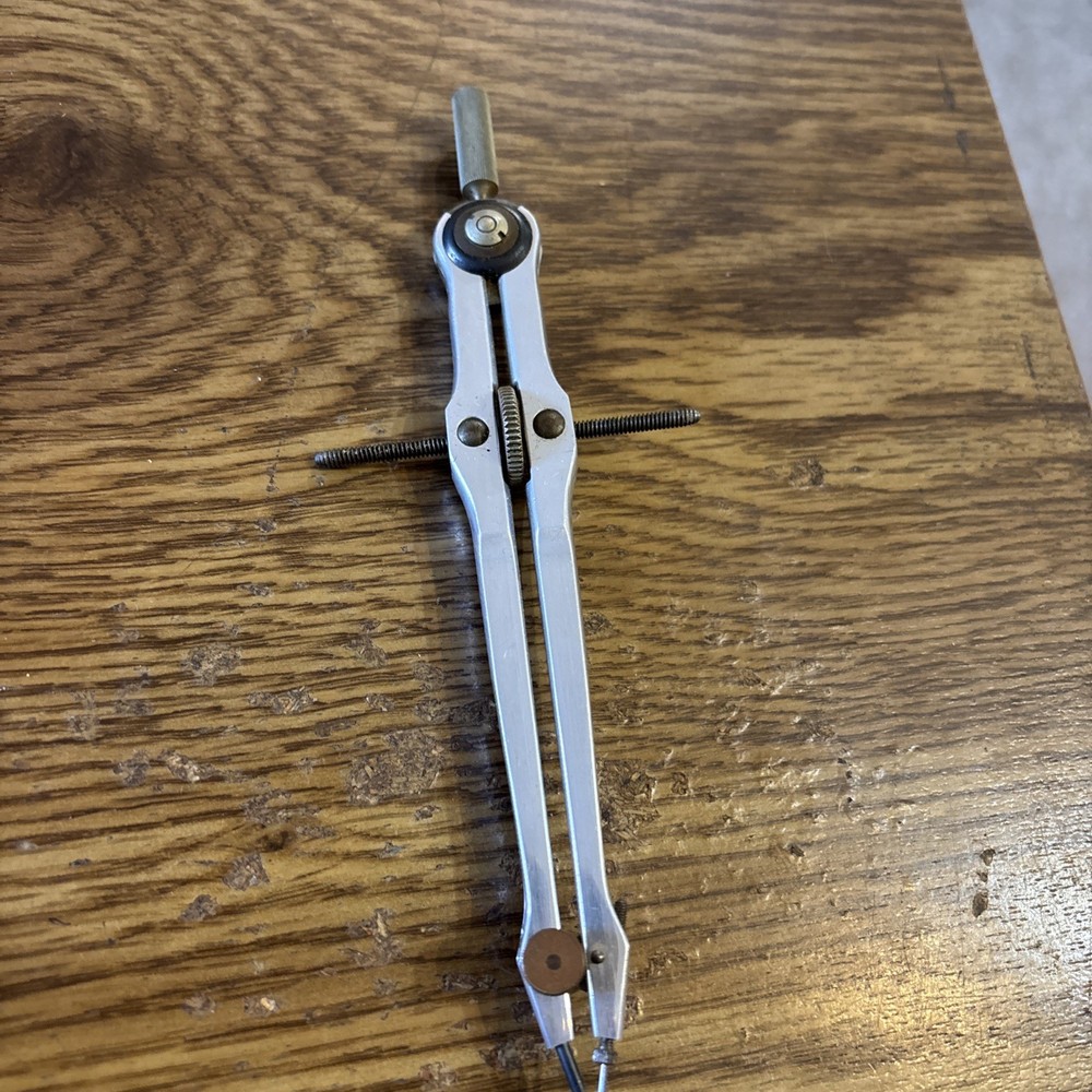 Vintage Metal Drafting Compass 6-1/2" Long