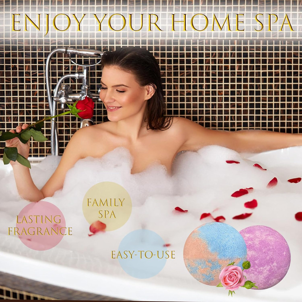 Handmade Bath Bombs Gift Set, 15 Pcs for Relaxing Spa Experience