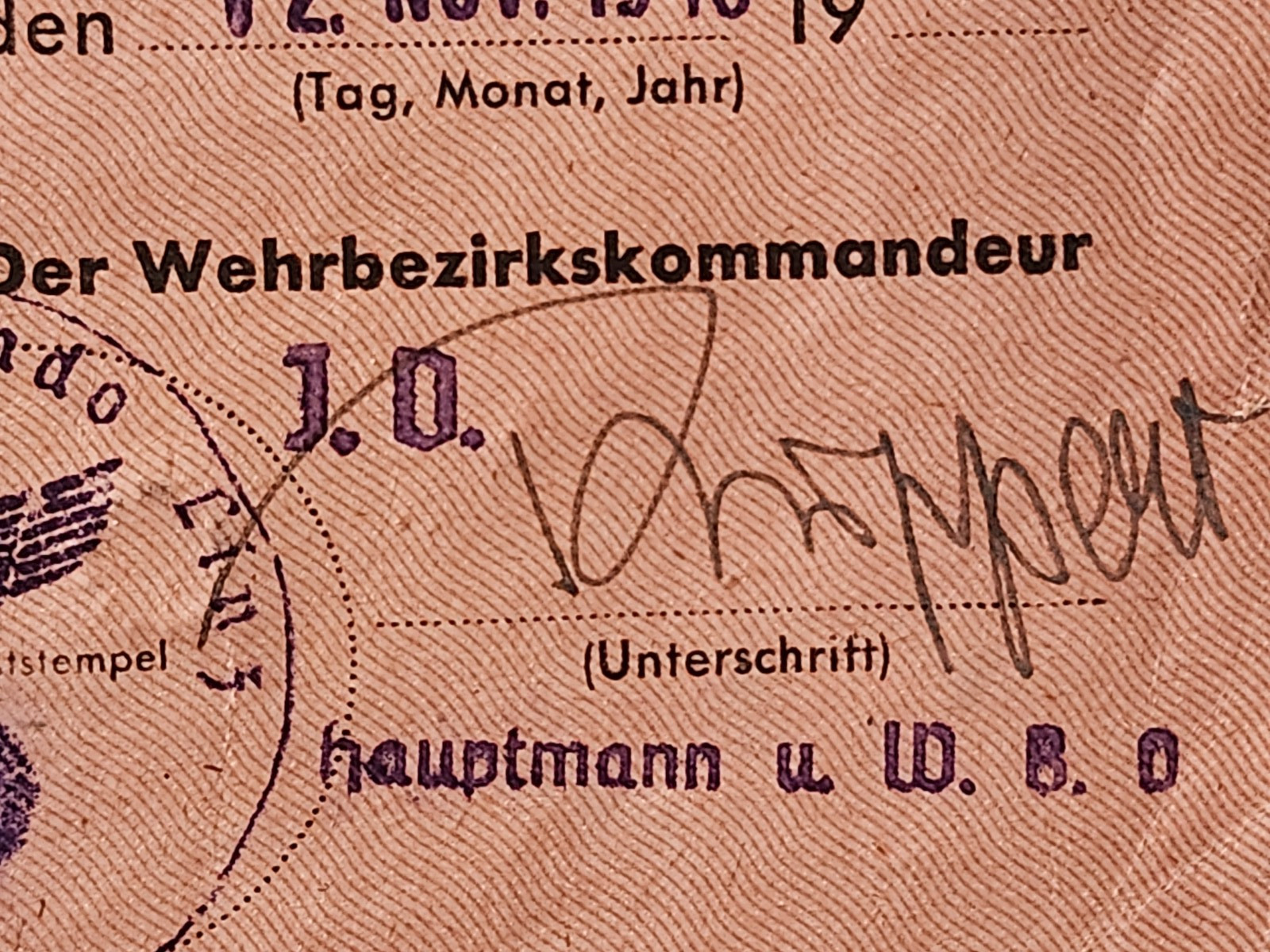 WW2 Germany. Ausmusterungsschein (Discharge Certificate)