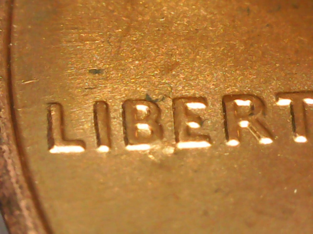 1995 Penny Die Chips Obverse, "BIE" error.