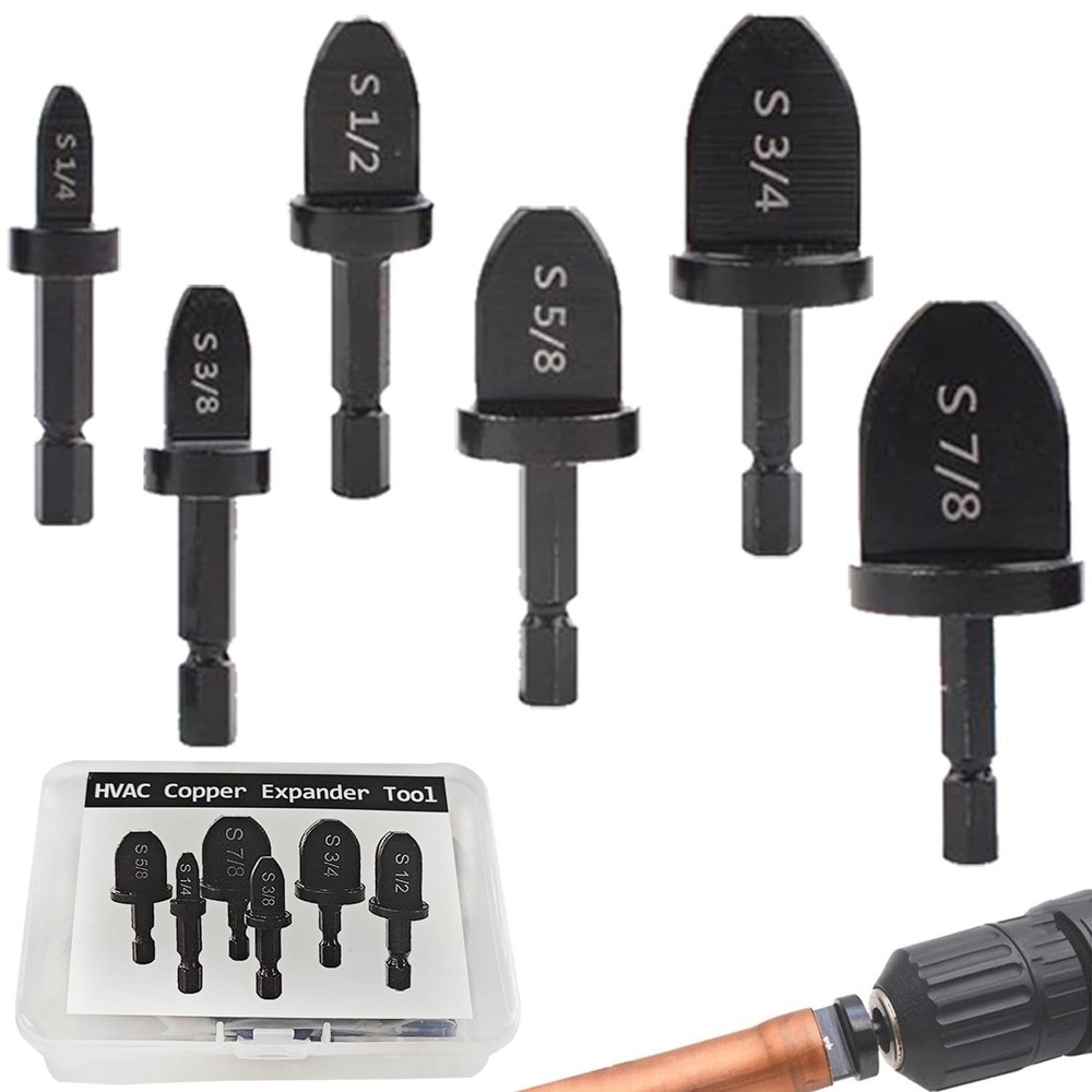 Swedge Tool HVAC Swaging Set - Copper Pipe Expander Drill Bit...
