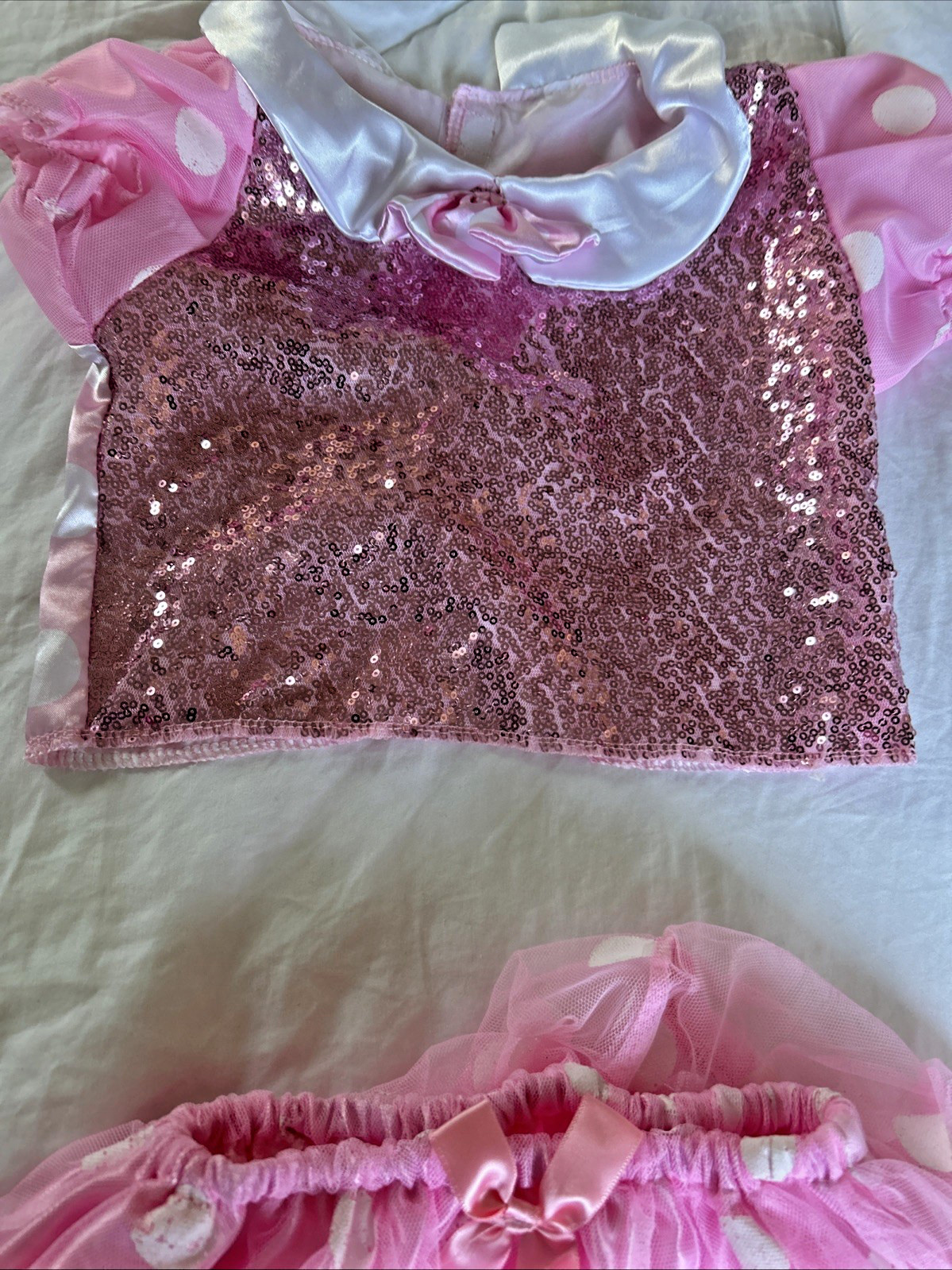 Disney Toddler Minnie Mouse Costume Pink Dress, 2 PC, Size 6/6X, Pre-Owned