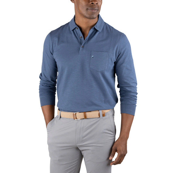 Tailor Vintage Airotec Performance Stretch Slub Jersery Long Sleeve Polo