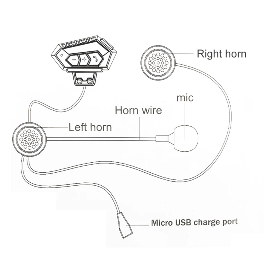 Bluetooth Helmet Headset Motorcycle Speaker Anti-interference Rechargeable USB