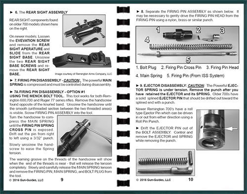 Remington 700 Manual Book Takedown Guide from Gun-Guides Rifle Disassembly NEW