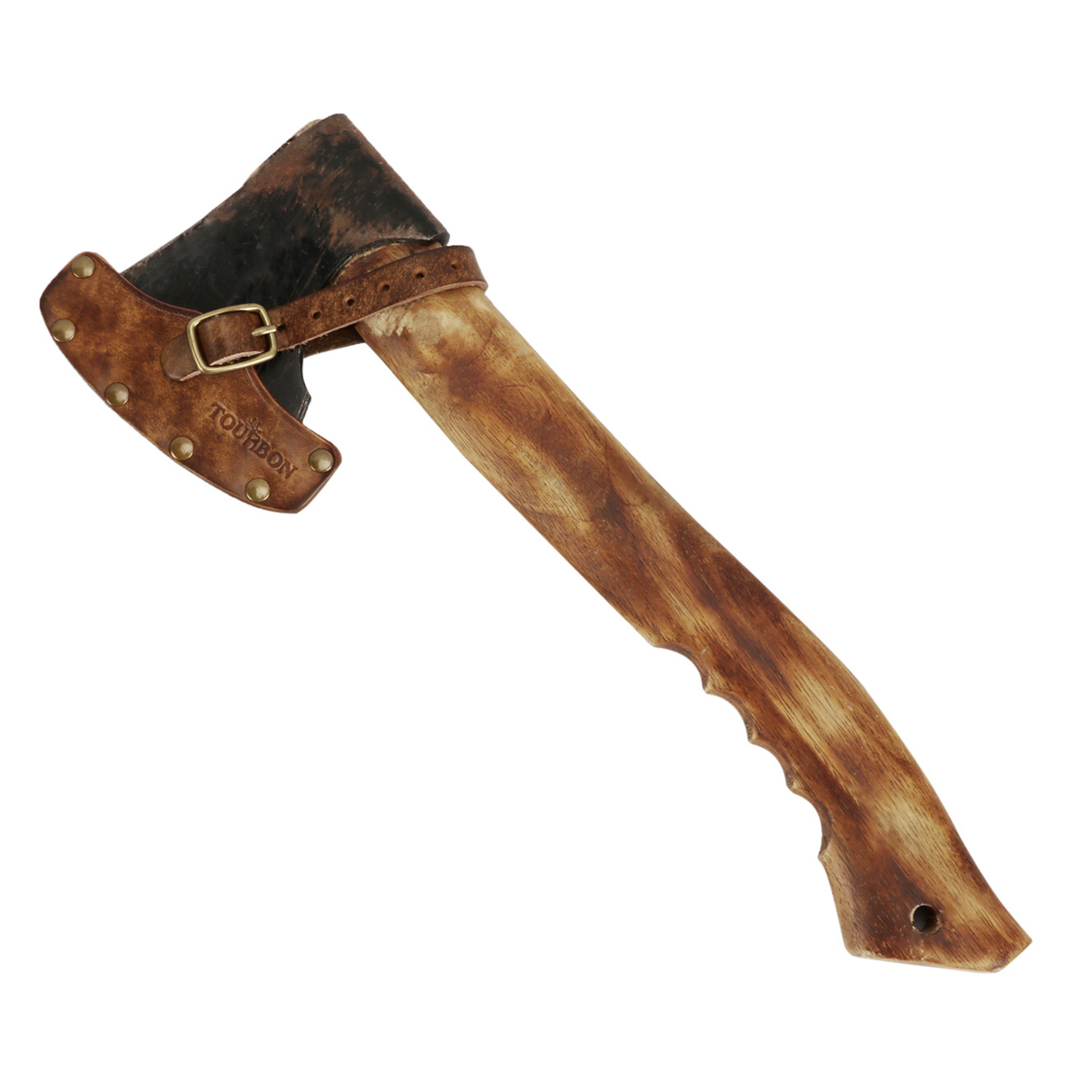 TOURBON 4" Leather Axe Protector Cover Holder Hatchet Blade Sheath Pouch Camping