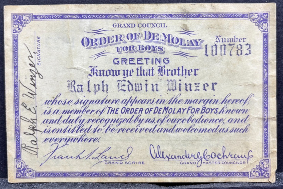 Rare Vintage Order of De Molay For Boys Greeting Card
