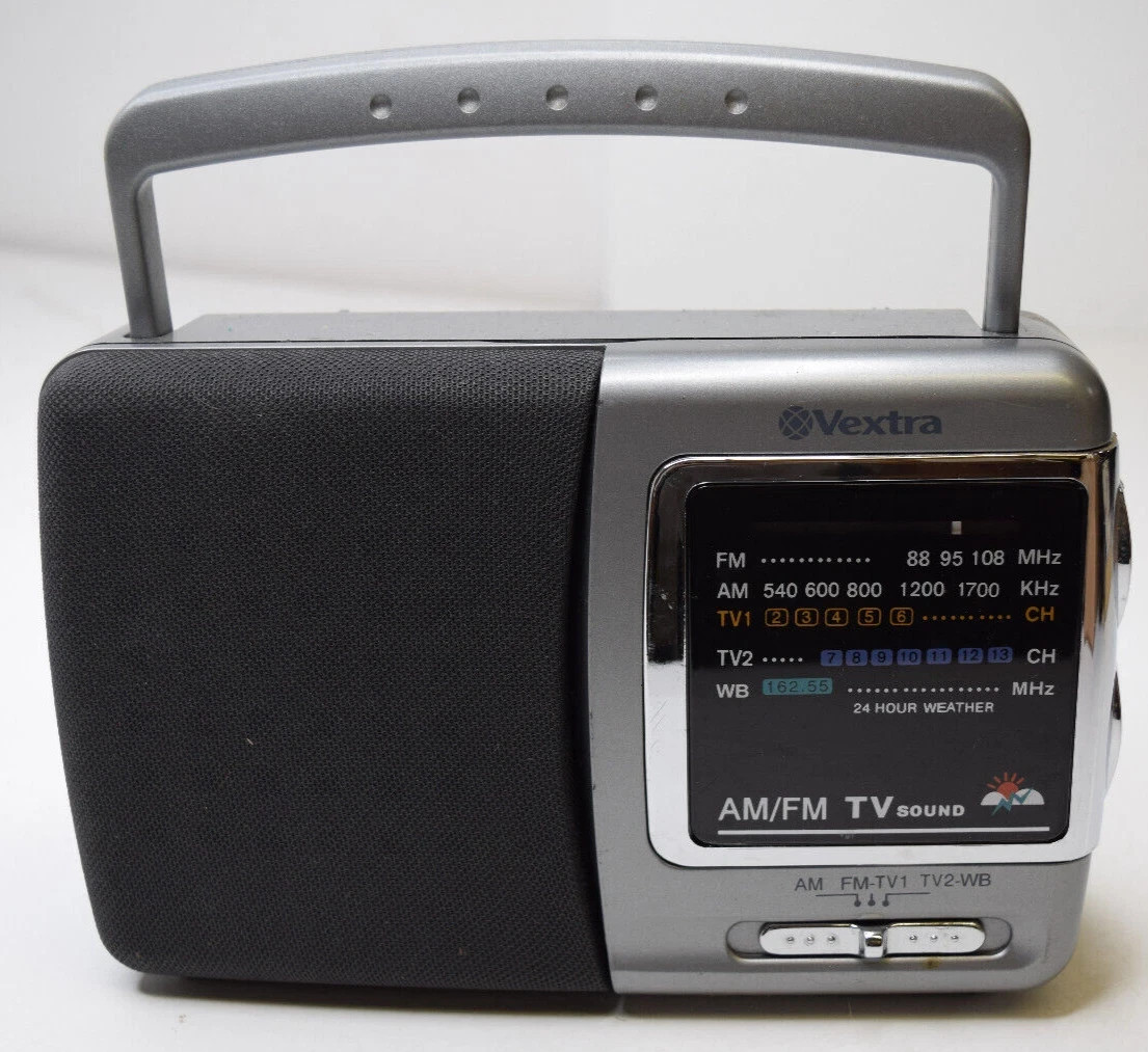 NEW Sealed Vextra VX340 TV Weather Band radio AM/FM Tuner Portable AC & Battery!
