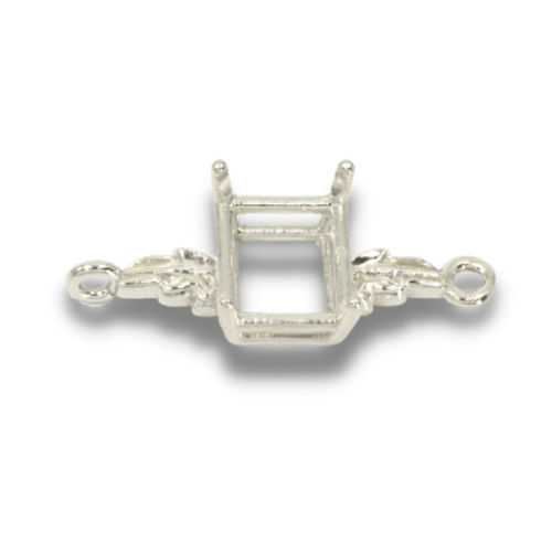 Emerald Cut Leaf Design Pre-notched Bracelet Link