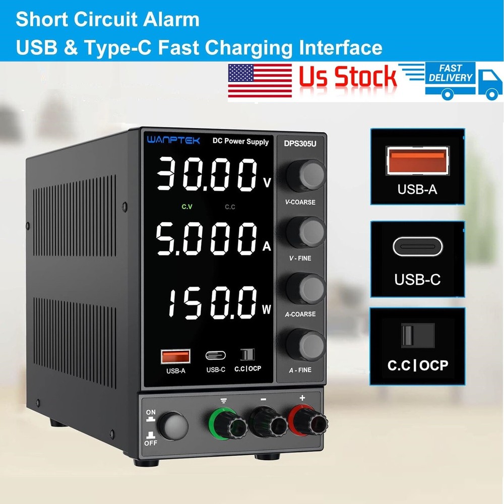 DPS305U Adjustable DC 0-30V 0-5A Lab Power Supply Variable Bench Switching